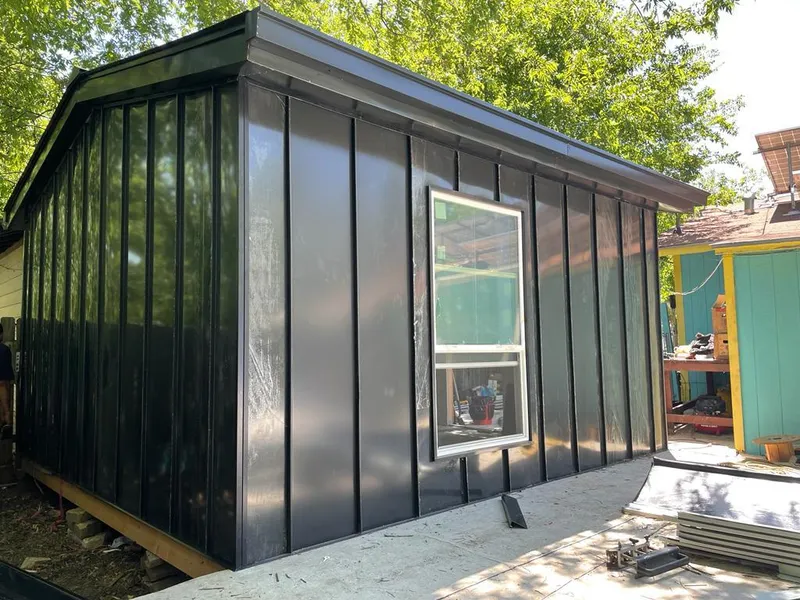 Black standing seam metal wall panels for Metal Roof Installation in Woodlawn